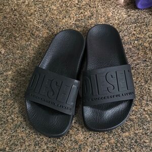Diesel Black Slide Sandals